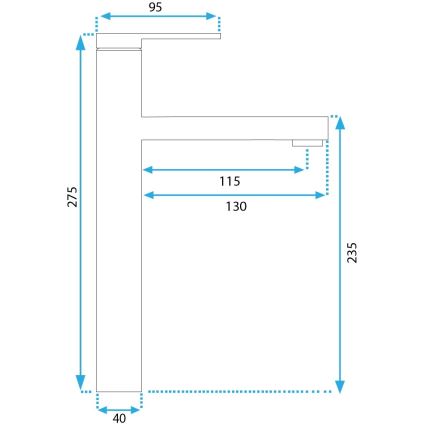 REA-B6215 - Смесител за мивка PIXEL 27,5 см, златен