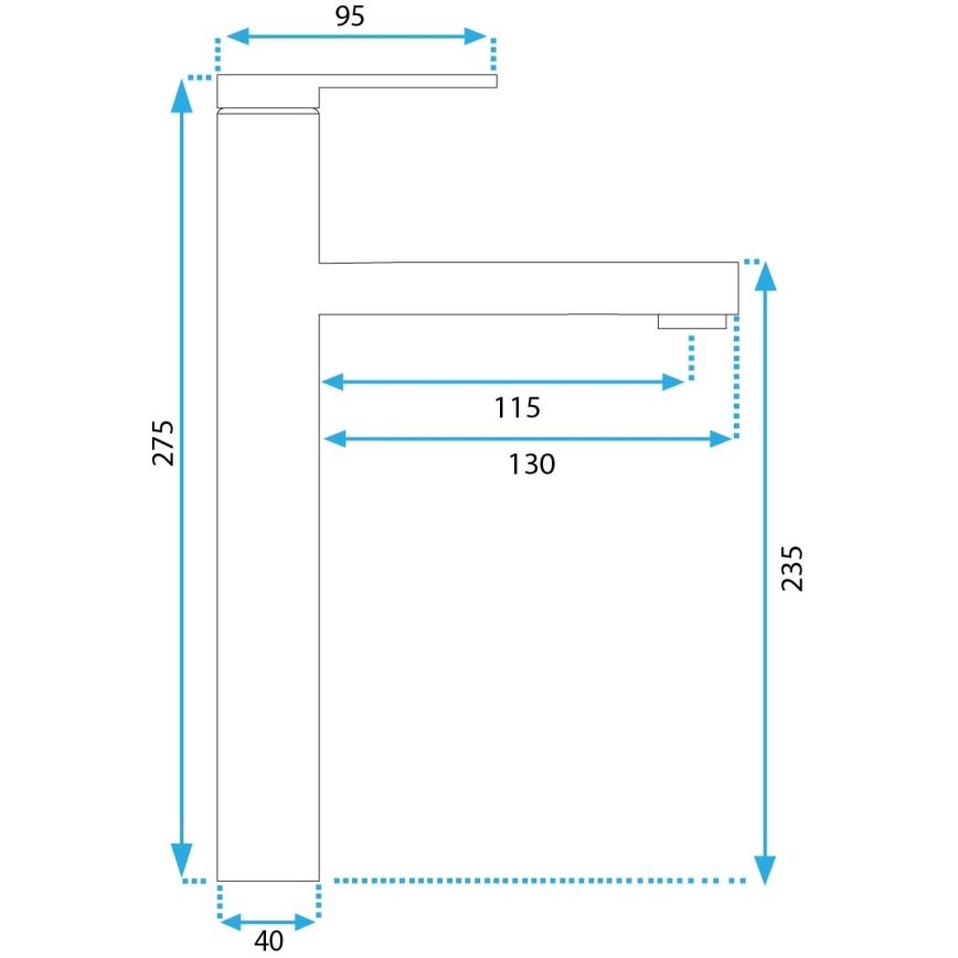 REA-B6215 - Смесител за умивалник PIXEL 27,5 см златен