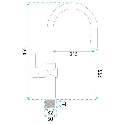 REA-B6330 - Смесител за мивка с изтегляща се душ глава FRESH 45 см никел