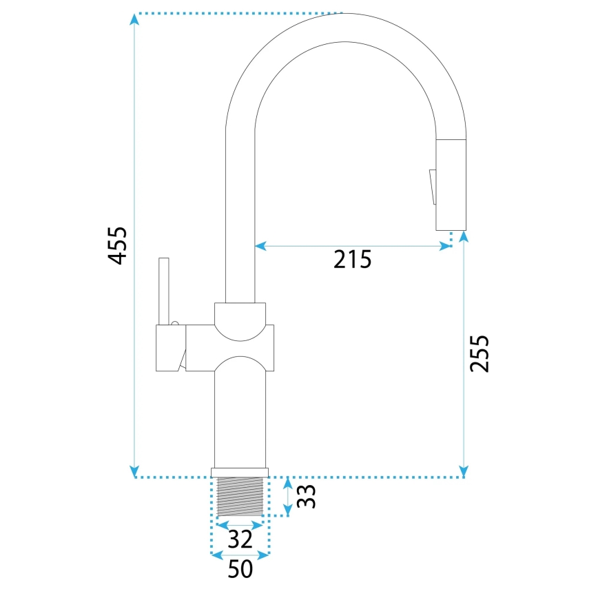 REA-B6330 - Смесител за мивка с изтегляща се душ глава FRESH 45 см никел