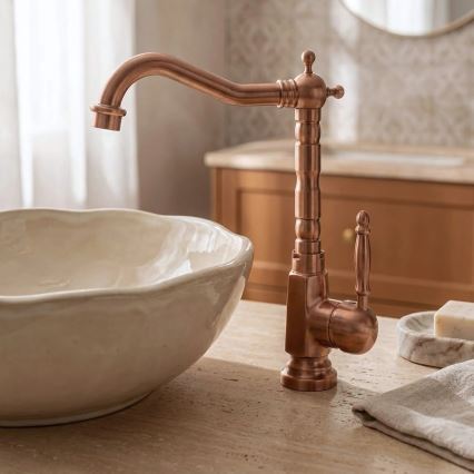 REA-B6528 - Смесител за умивалник BONA 28,5 cm четкан мед
