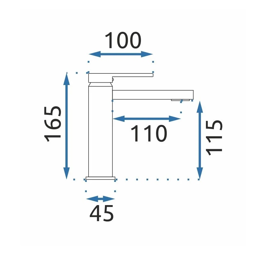 REA-B6555 - Смесител за умивалник VERSO 16,5 см, четкано златно покритие