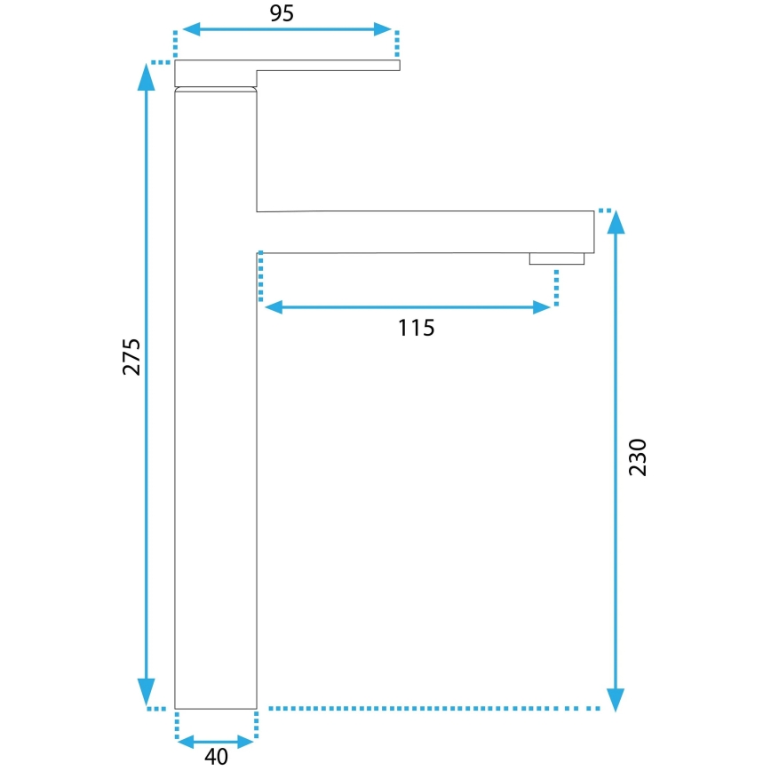 REA-B6562 - Смесител за умивалник PIXEL 27,5 см, лъскав хром