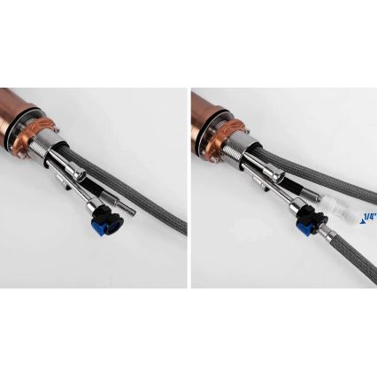 REA-B7436 - Смесител за мивка с изтегляща се душ глава и вграден филтър ECO FRESH, 37,5 см, меден