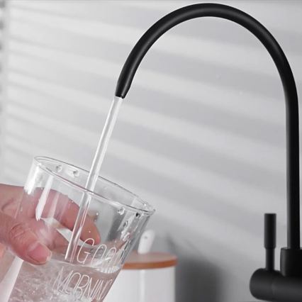 REA-B7564 - Смесител за мивка с изтеглящ се душ и филтър ECO FRESH, 37,5 см, матово черен