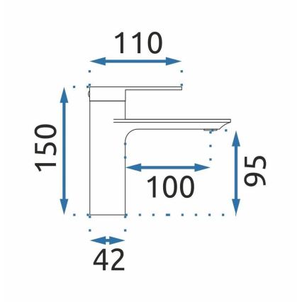 REA-B7960 - Смесител за умивалник STORM 15 см, четкано злато