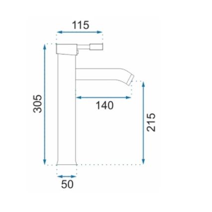 REA-B8665 - Смесител за мивка GRAF, 30,5 см, черен