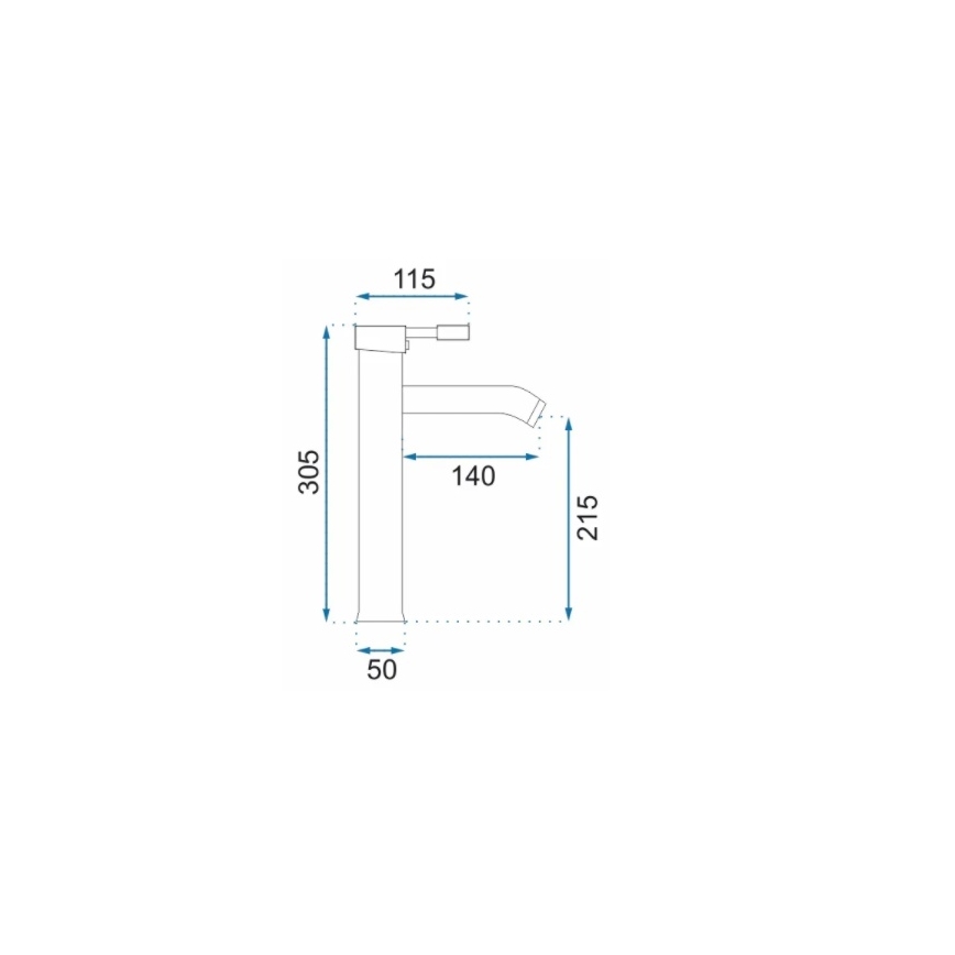 REA-B8665 - Смесител за мивка GRAF, 30,5 см, черен