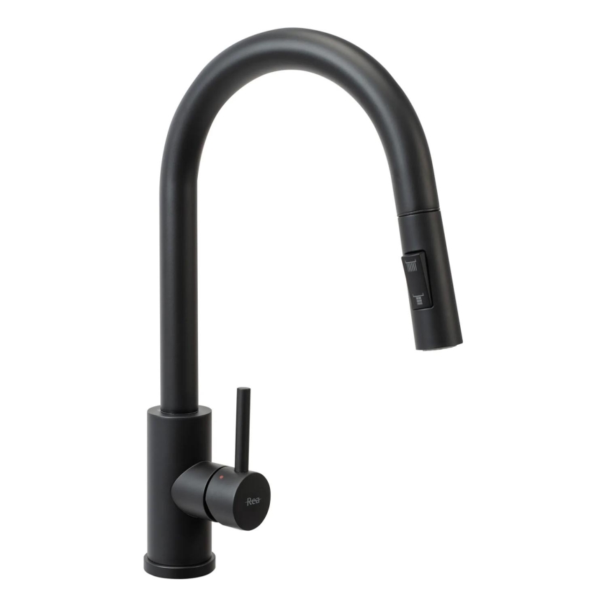 REA-B9147 - Смесител за мивка с изтеглящ се душ FRESH 39,5 см матово черен