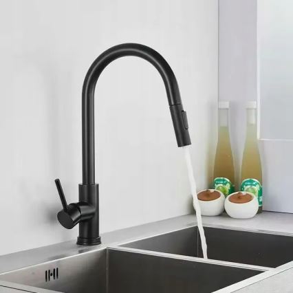 REA-B9147 - Смесител за мивка с изтеглящ се душ FRESH 39,5 см матово черен