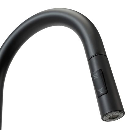 REA-B9147 - Смесител за мивка с изтеглящ се душ FRESH 39,5 см матово черен