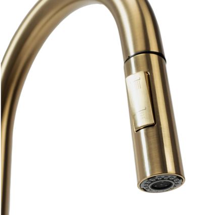 REA-B9148 - Смесител за кухненска мивка с изтегляща се душ-лейка FRESH 39,5 cm четкано злато