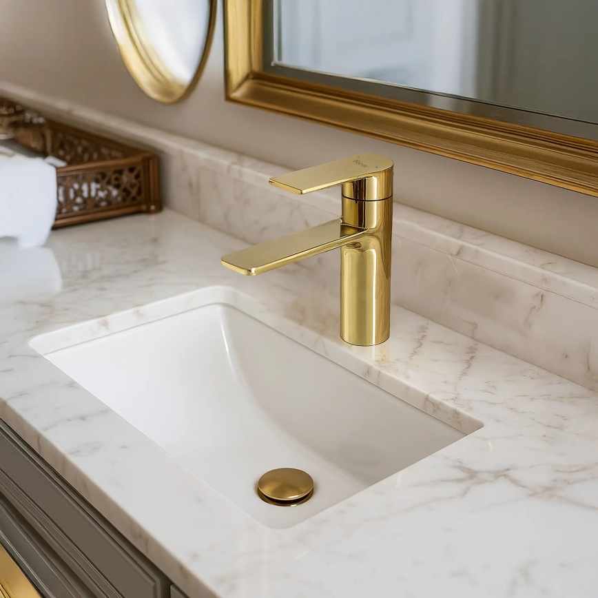 REA-B9981 - Смесител за мивка STORM 15 см златен