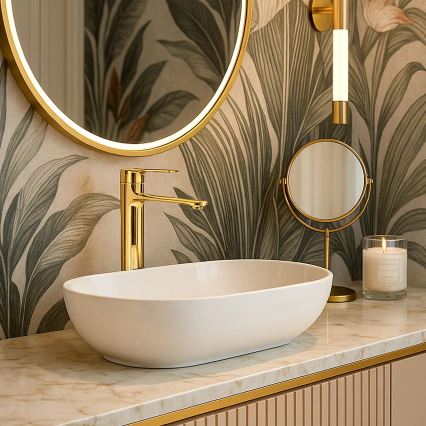 REA-B9983 - Смесител за умивалник STORM 29,5 см, златист