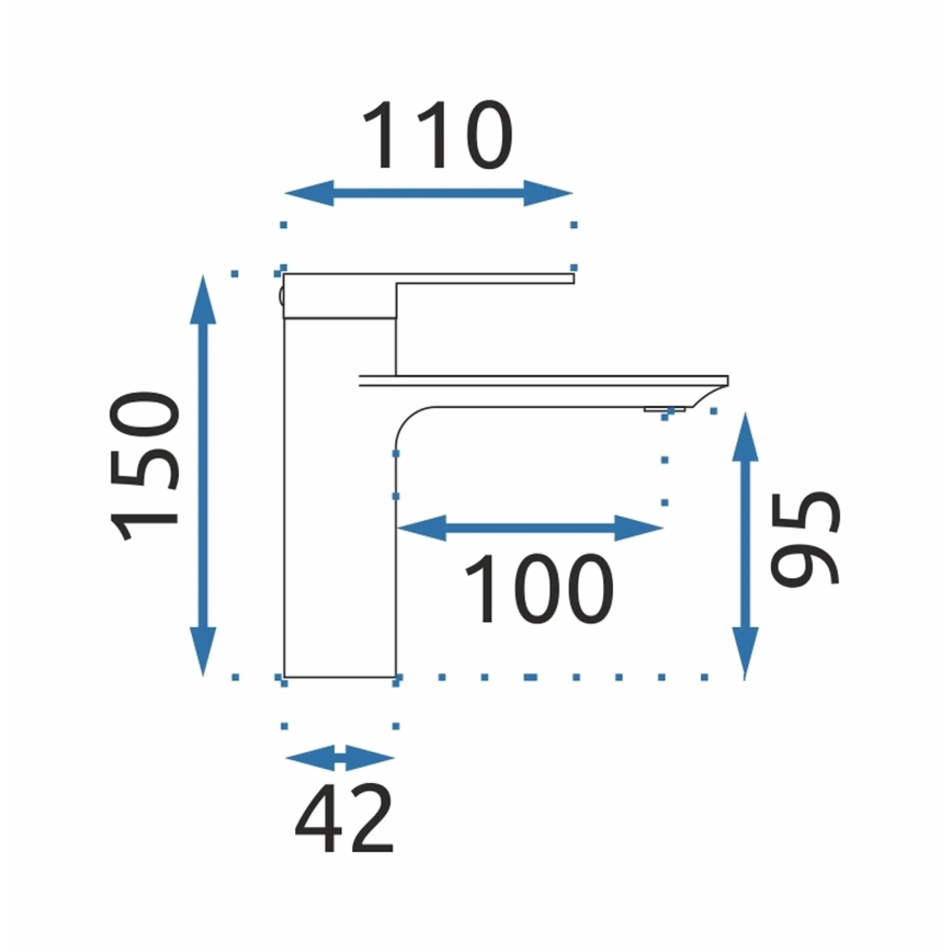 REA-B9986 - Смесител за мивка STORM 15 см матов черен