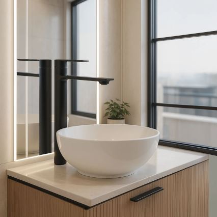 REA-B9988 - Смесител за мивка STORM 29,5 cm матово черен