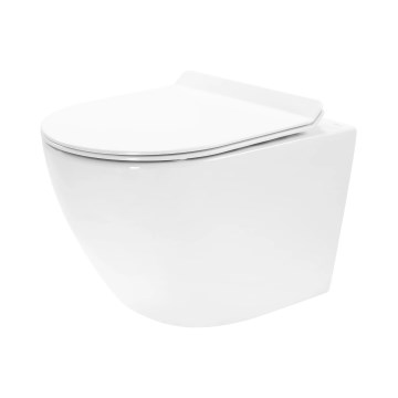 REA-C1400 - Конзолна тоалетна чиния с тоалетна седалка CARTER RIMLESS, керамика/бяла