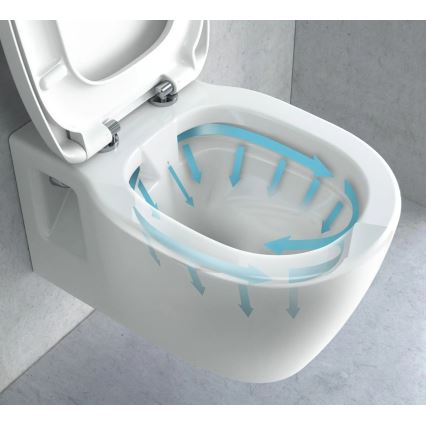 REA-C1400 - Конзолна тоалетна чиния с тоалетна седалка CARTER RIMLESS, керамика/бяла