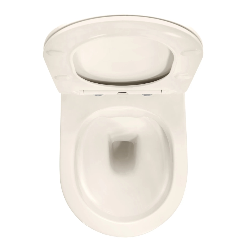 REA-C5500 - Подвесен WC с тоалетна седалка CARLO MINI TORNADO RIMLESS керамика/кремава