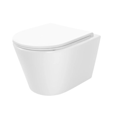 REA-C6800 - Подвесен WC с тоалетна седалка TITO TORNADO RIMLESS керамика/бяла