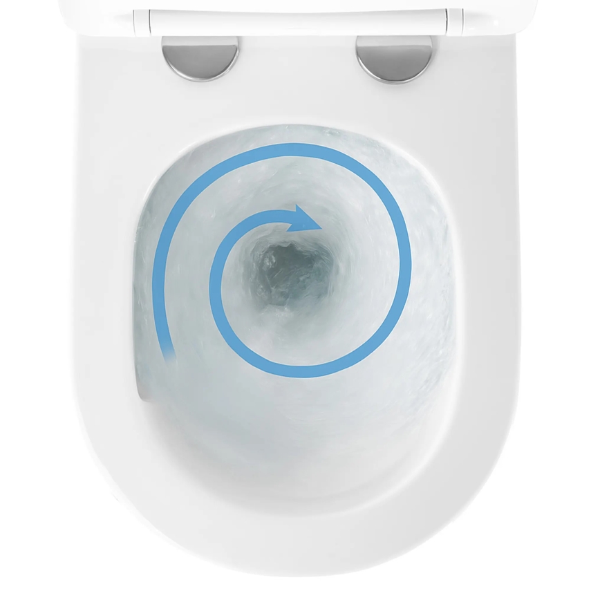 REA-C6800 - Подвесен WC с тоалетна седалка TITO TORNADO RIMLESS керамика/бяла