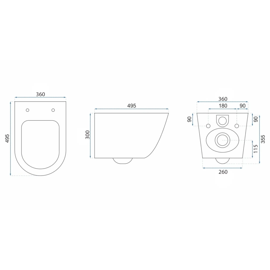 REA-C6800 - Подвесен WC с тоалетна седалка TITO TORNADO RIMLESS керамика/бяла