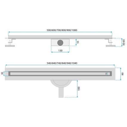 REA-G2714 - Дренажен улей NEOX SLIM 70 cm неръждаема стомана/четкано злато