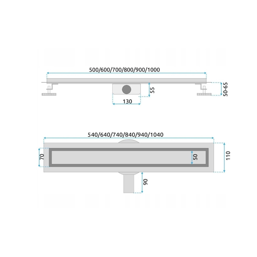 REA-G5807 - Линеен сифон NEOX PRO 60 см, неръждаема стомана