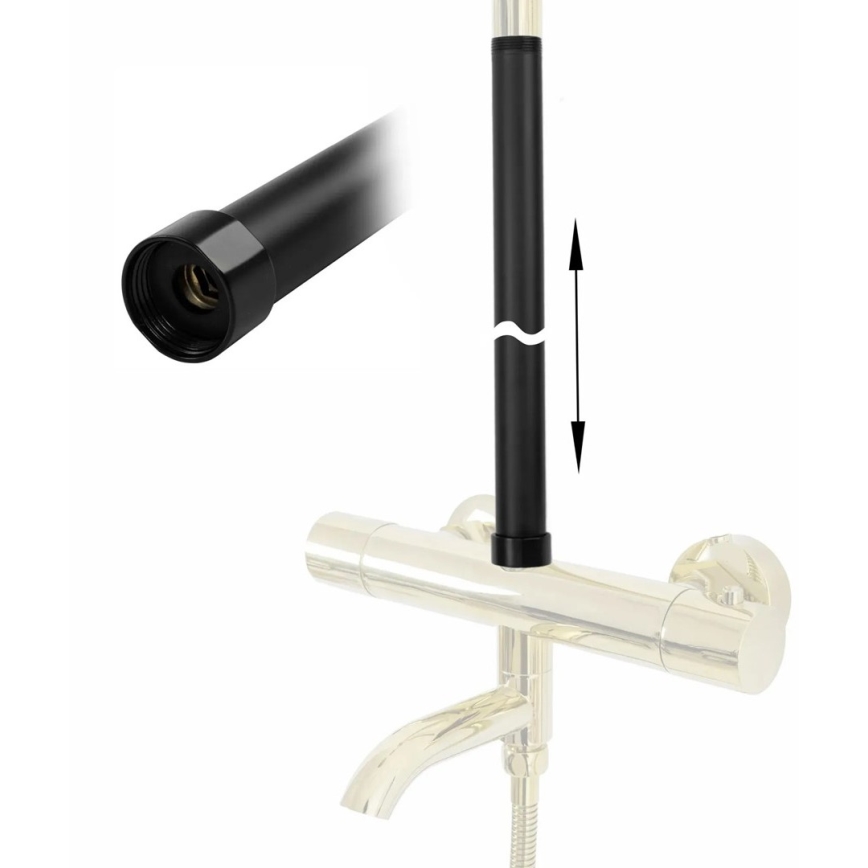 REA-K0880 - Удължителна тръба за душ/вана комплект 51,5 cm матово черна