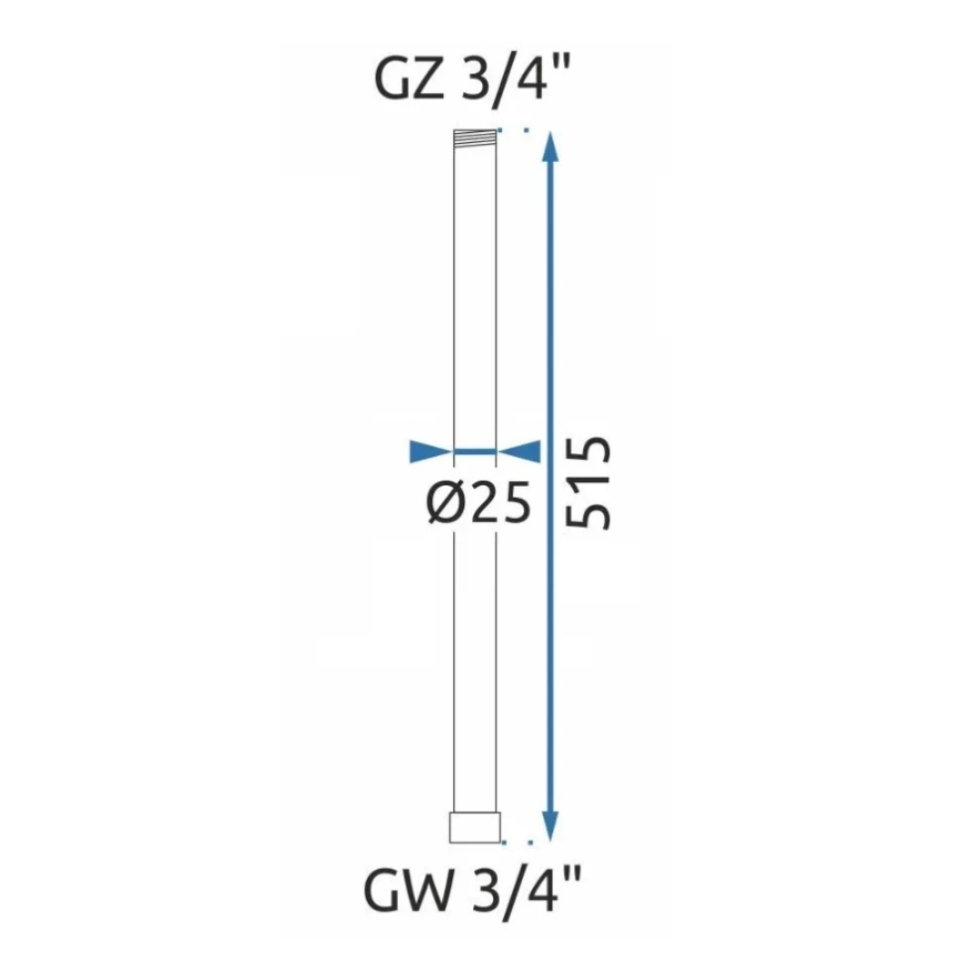 REA-K0880 - Удължителна тръба за душ/вана комплект 51,5 cm матово черна