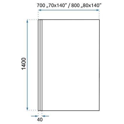 REA-K7390 - Параван за вана LAGOS 140x80 см черен/прозрачен