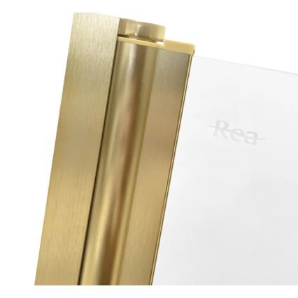 REA-K9777 - Сгъваем параван за вана AGAT 140x100 см четкано злато/прозрачно