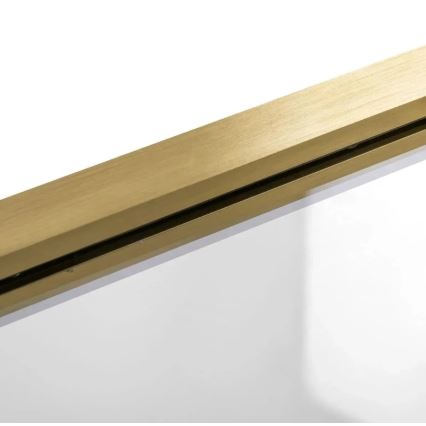 REA-K9777 - Сгъваем параван за вана AGAT 140x100 см четкано злато/прозрачно