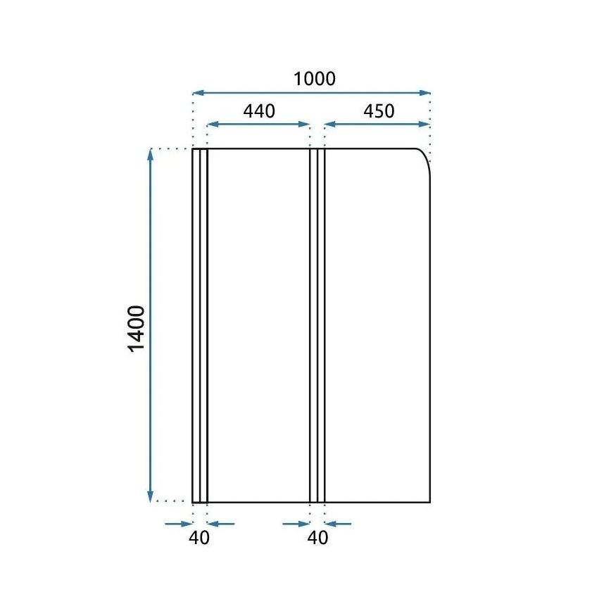 REA-K9777 - Сгъваем параван за вана AGAT 140x100 см четкано злато/прозрачно
