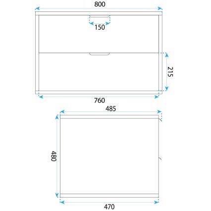 REA-M0409 - Висящ шкаф за баня под мивката MONO 80x48,5 cm бежов