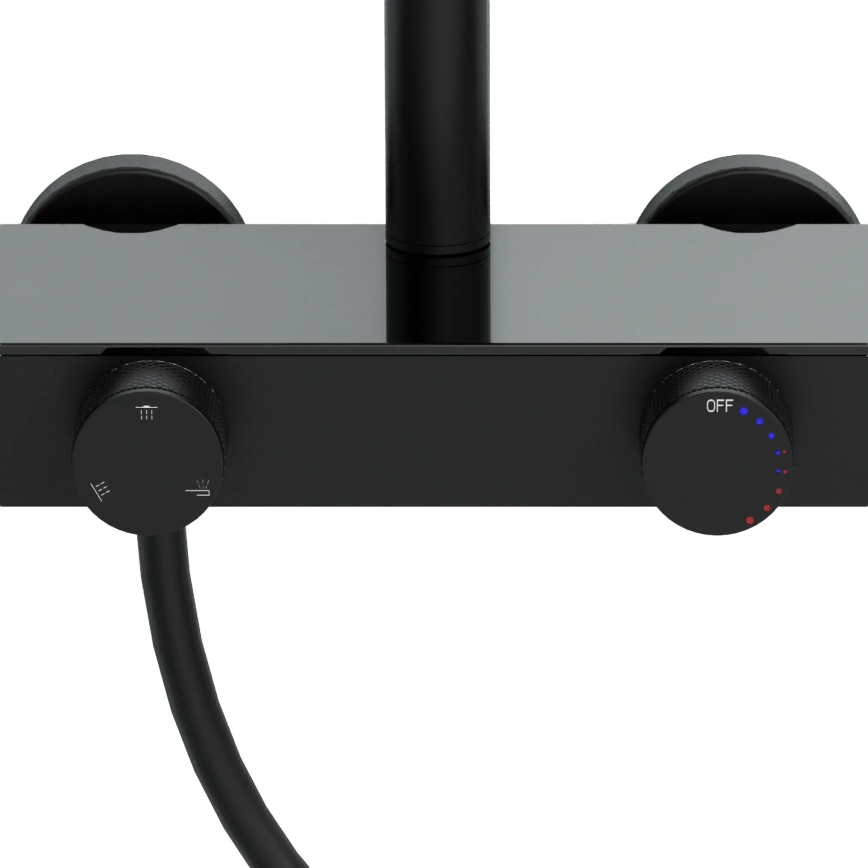 REA-P0360 - Комплект за душ с смесител CREO матово черно