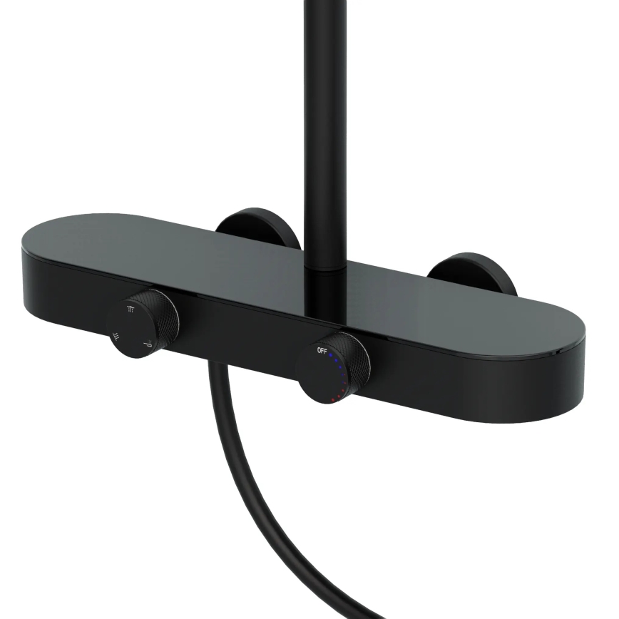 REA-P0360 - Комплект за душ с смесител CREO матово черно