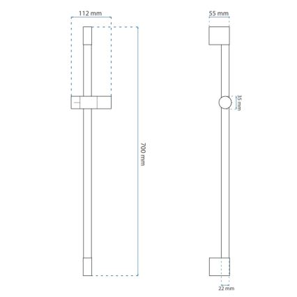 REA-P5981 - Държач за ръчен душ 70 см златен