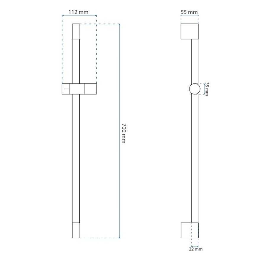 REA-P5981 - Държач за ръчен душ 70 см златен