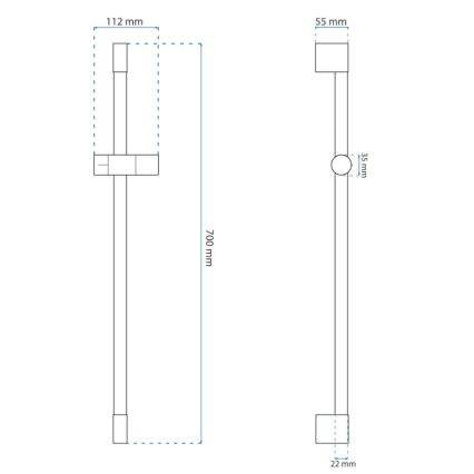 REA-P6500 - Държач за ръчен душ 70 см четкано злато