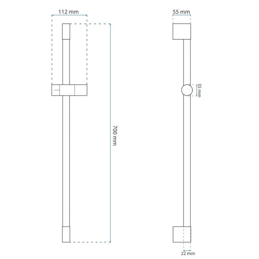 REA-P6500 - Държач за ръчен душ 70 см четкано злато