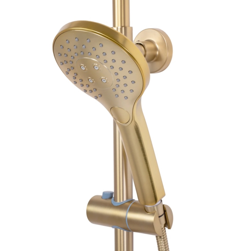 REA-P6602 - Душ комплект с термостатен смесител VINCENT, четкано златно покритие
