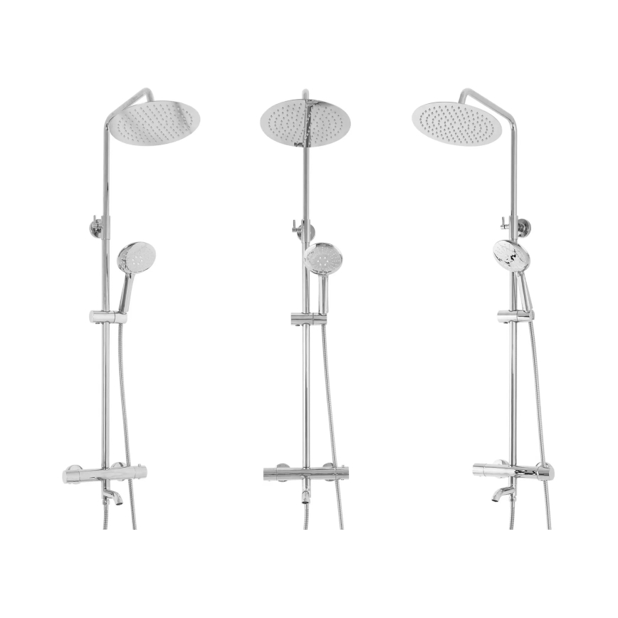 REA-P6607 - Душ комплект с термостатен смесител LUNGO лъскав хром