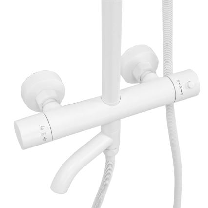 REA-P6608 - Душ комплект с термостатен смесител LUNGO матово-бял