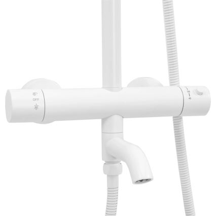 REA-P6608 - Душ комплект с термостатен смесител LUNGO матово-бял