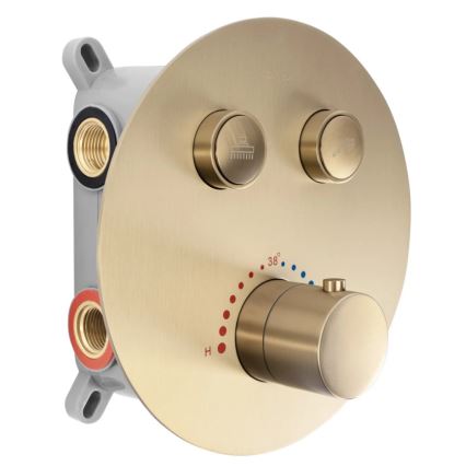 REA-P8551 - Душ комплект LUNGO с термостатен вграден смесител, четкано злато