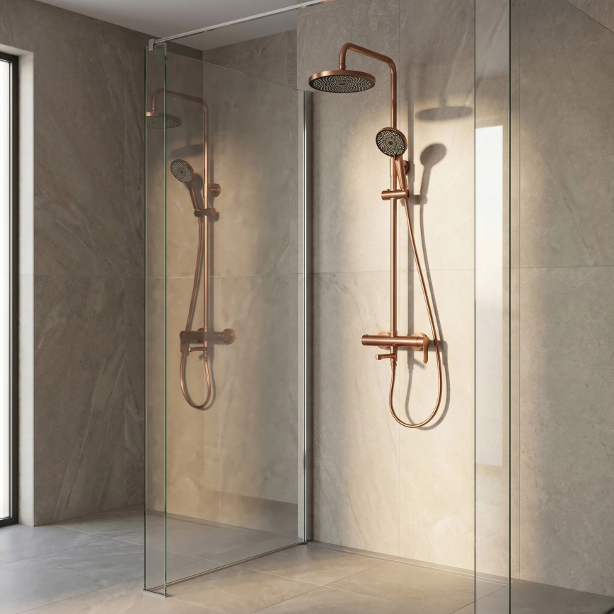 REA-P8715 - Душ комплект със смесител ARCOS, четкан мед
