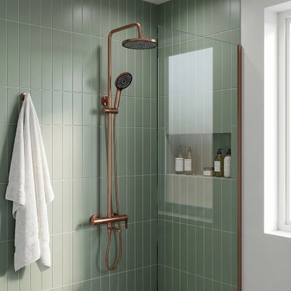 REA-P8715 - Душ комплект със смесител ARCOS, четкан мед