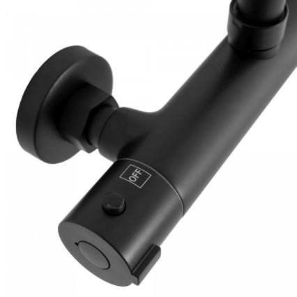 REA-P8804 - Комплект за душ с термостатен смесител BLISS матово черно