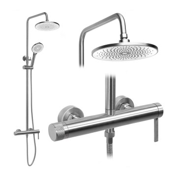REA-P9498 - Душов комплект със смесител RIVO, четкана стомана